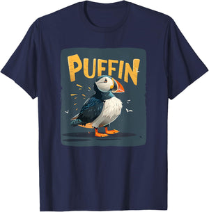 Pretty Puffin for Birds Boys and Girls T-Shirt - T-Shirt | Navy