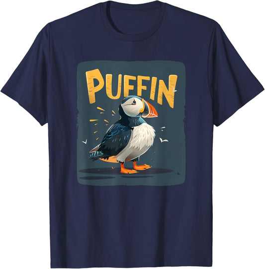 Pretty Puffin for Birds Boys and Girls T-Shirt - T-Shirt | Navy