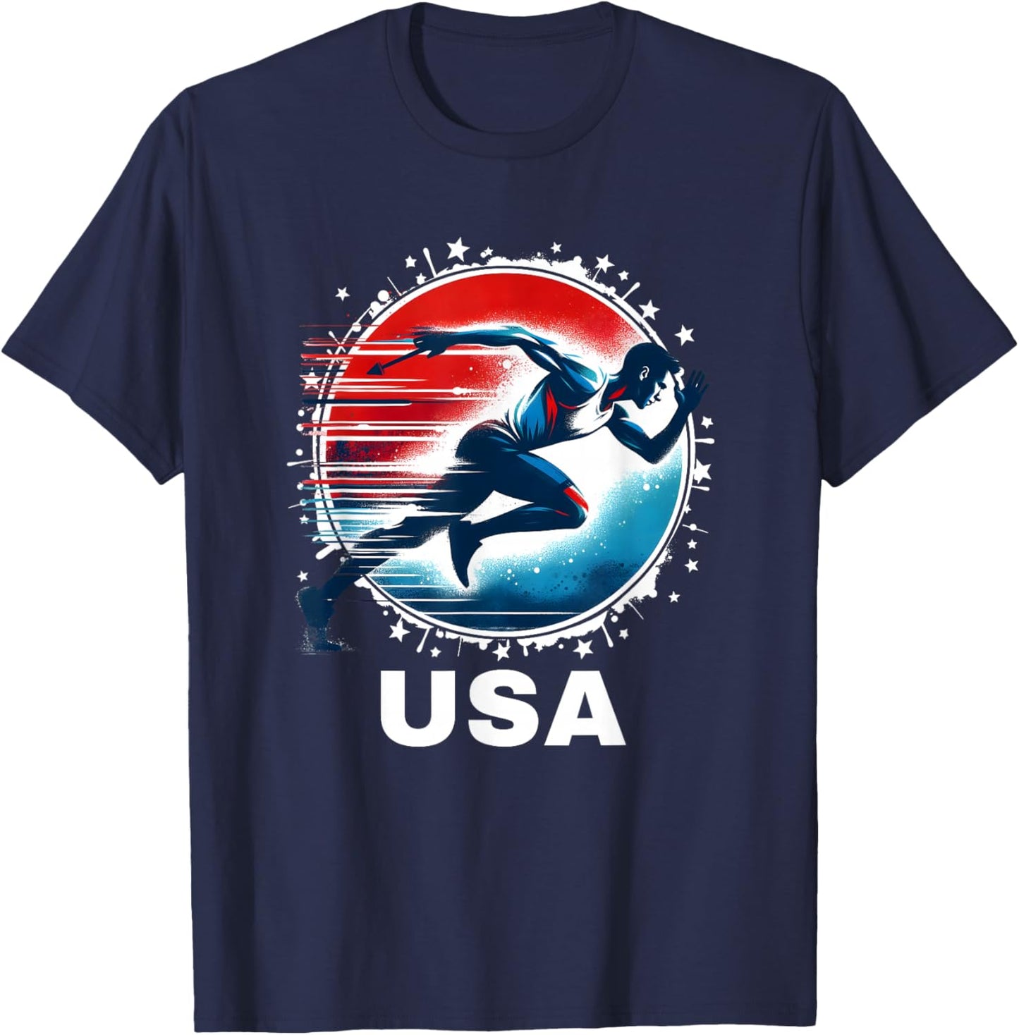 USA Team Track and Field Shirt Track and Field Apparel Track T-Shirt - T-Shirt | Navy