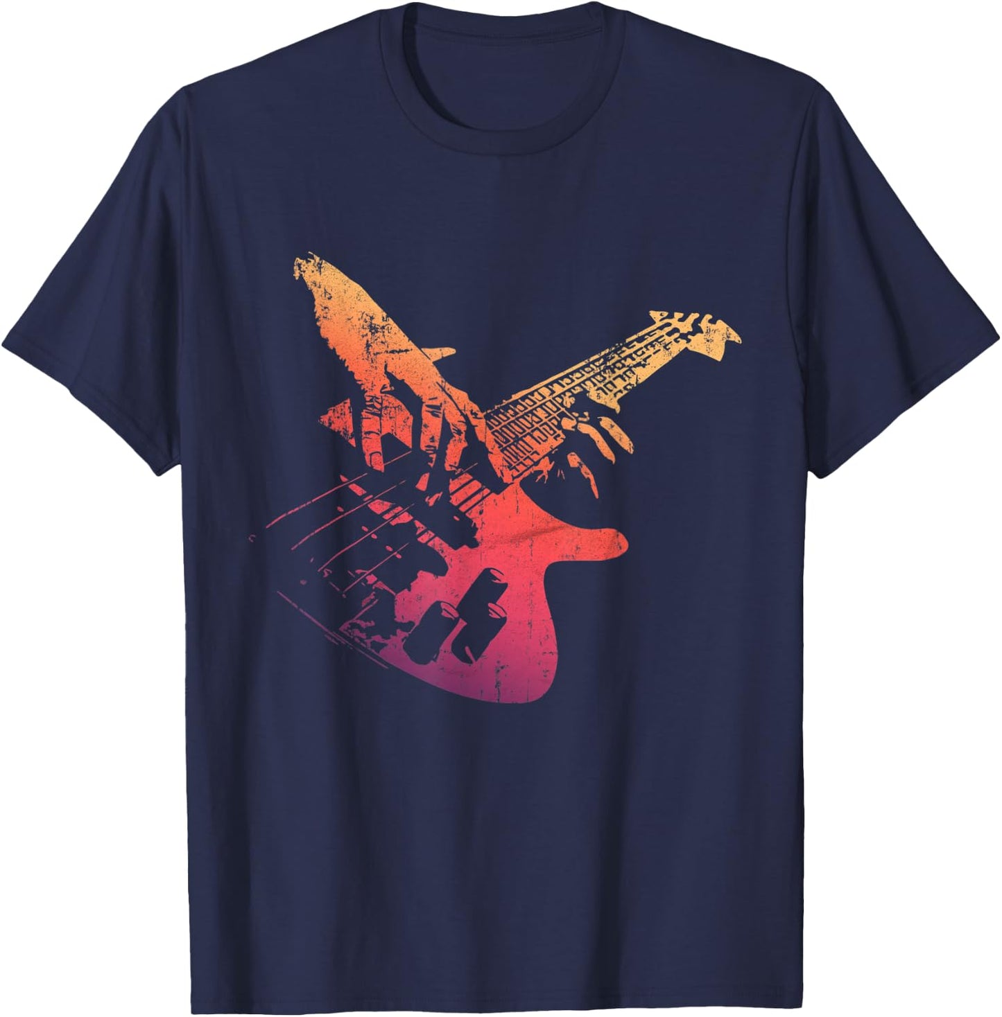 Bass Guitar Player Vintage Retro Gift Bassist T-Shirt - T-Shirt | Navy