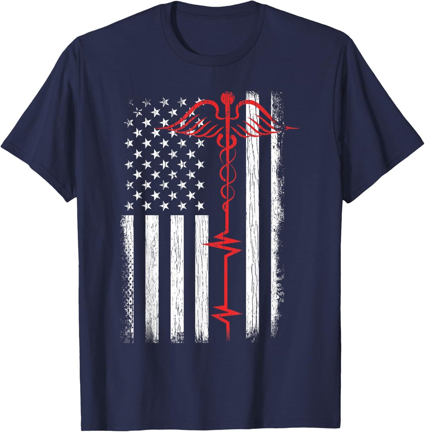 Patriot Apparel Nurse Hospital Health America USA T-Shirt - T-Shirt | Navy
