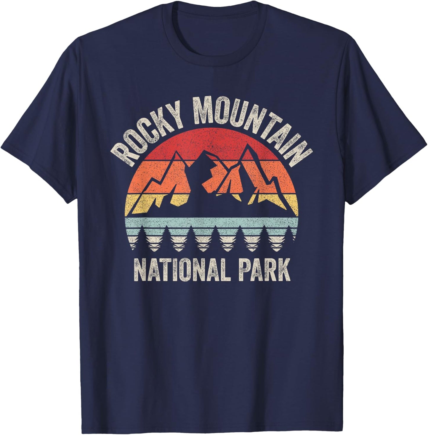 Vintage Retro Rocky Mountain National Park T-Shirt - T-Shirt | Navy