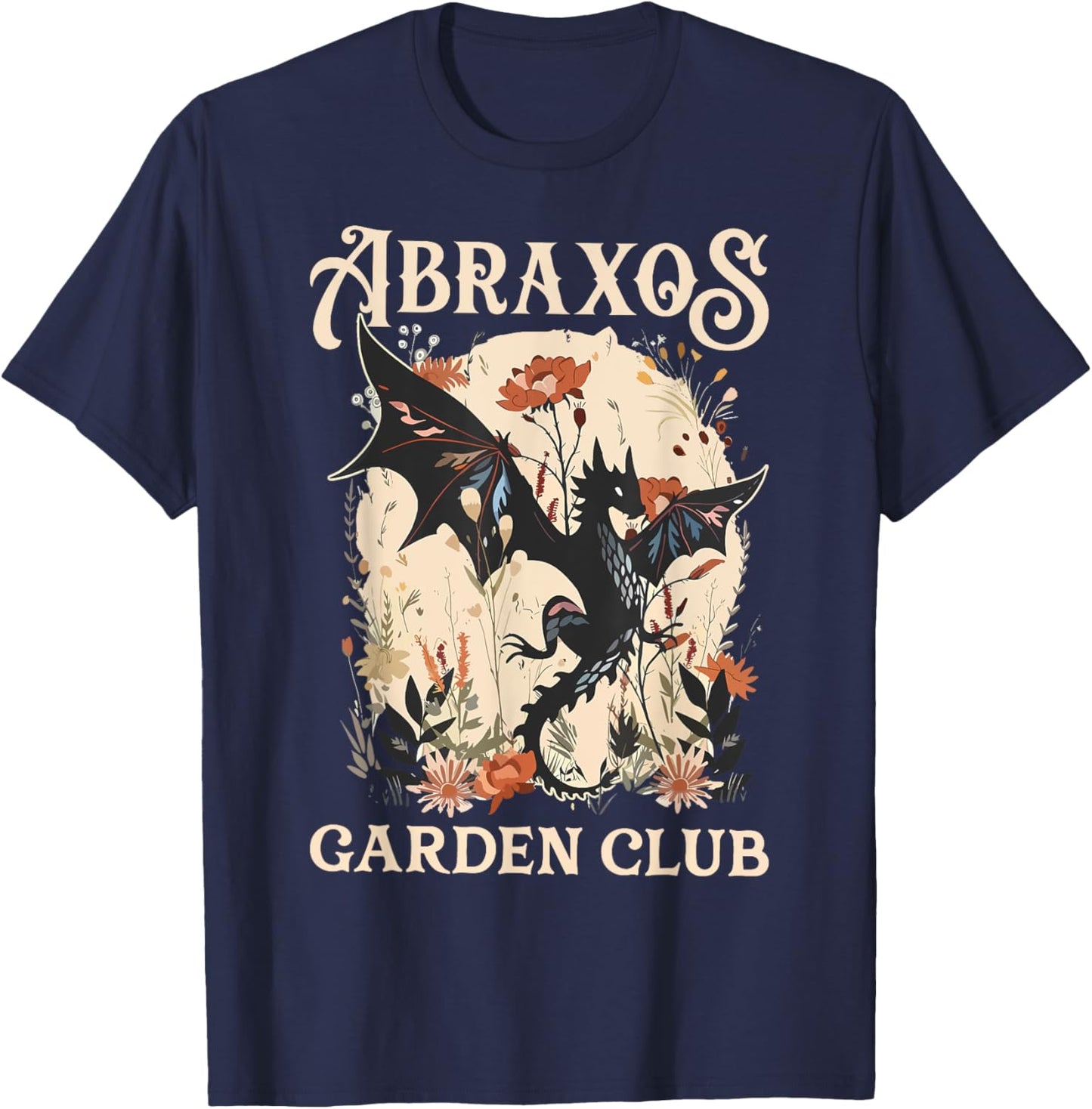 Abraxos Flower Garden Club Flower Shirt, Fantasy Book Lover T-Shirt - T-Shirt | Navy