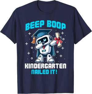 Dabbing Robot Kindergarten Graduation Cap Diploma Boys Kids T-Shirt - T-Shirt | Navy