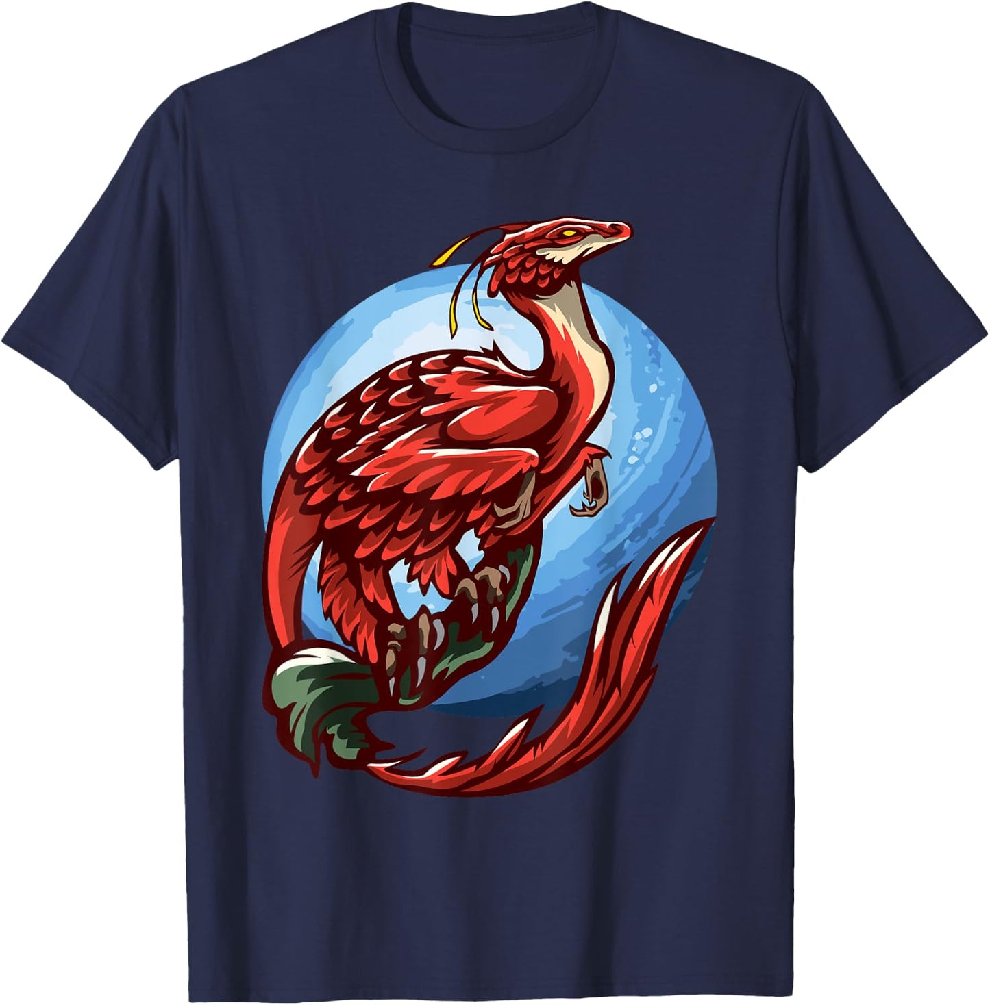 Raptor Bird Dinosaur Prehistoric Animal Fantasy Evolution T-Shirt - T-Shirt | Navy