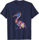 Water Bird Design Pelican Beak Floral Pelican - -Adults - Black - Small - Short Sleeve - Classic Fit - Cotton 65%, Polyester 35% T-Shirt - T-Shirt | Navy