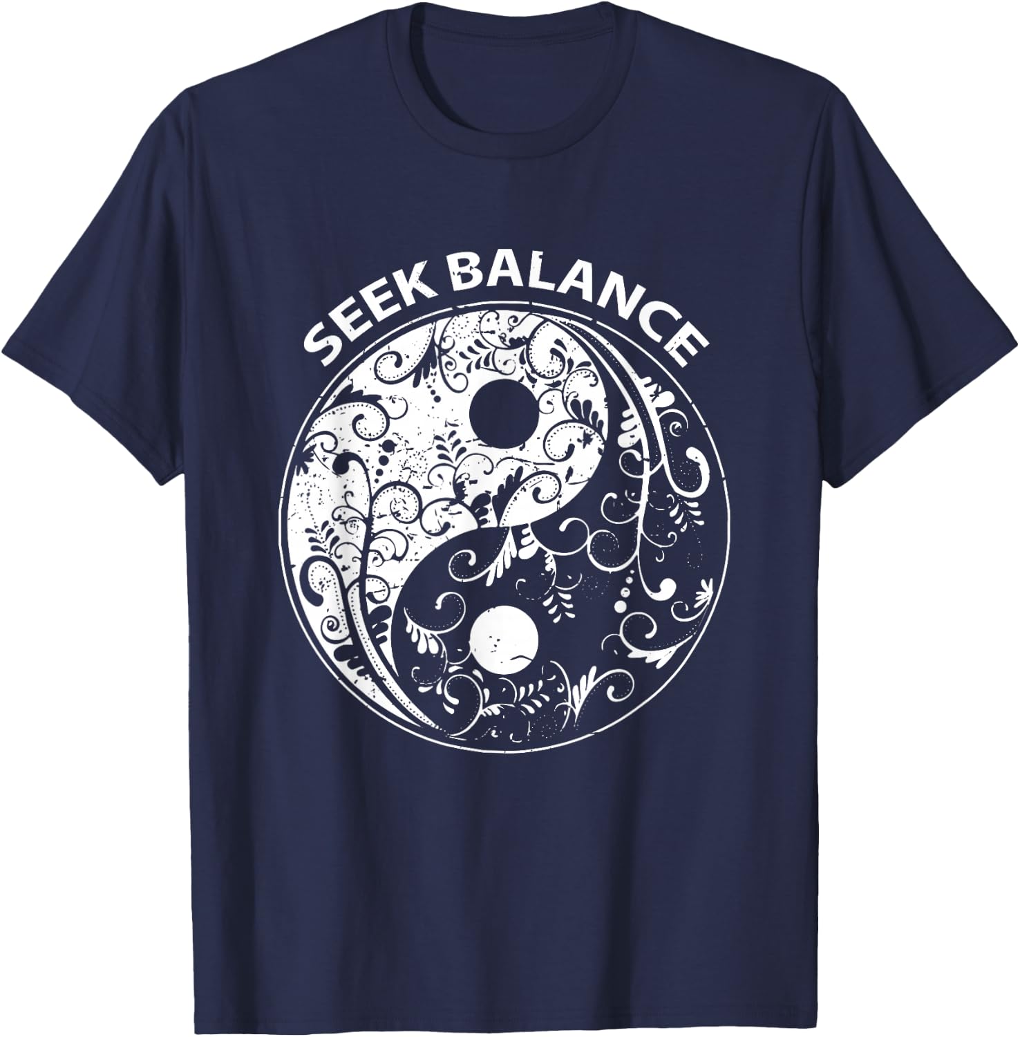 Yin Yang Spirit Mandala Native American Shamanic T-Shirt - T-Shirt | Navy