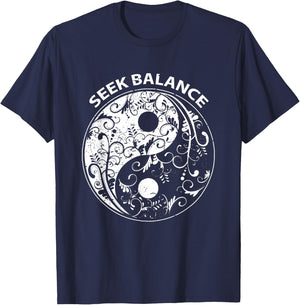 Yin Yang Spirit Mandala Native American Shamanic T-Shirt - T-Shirt | Navy