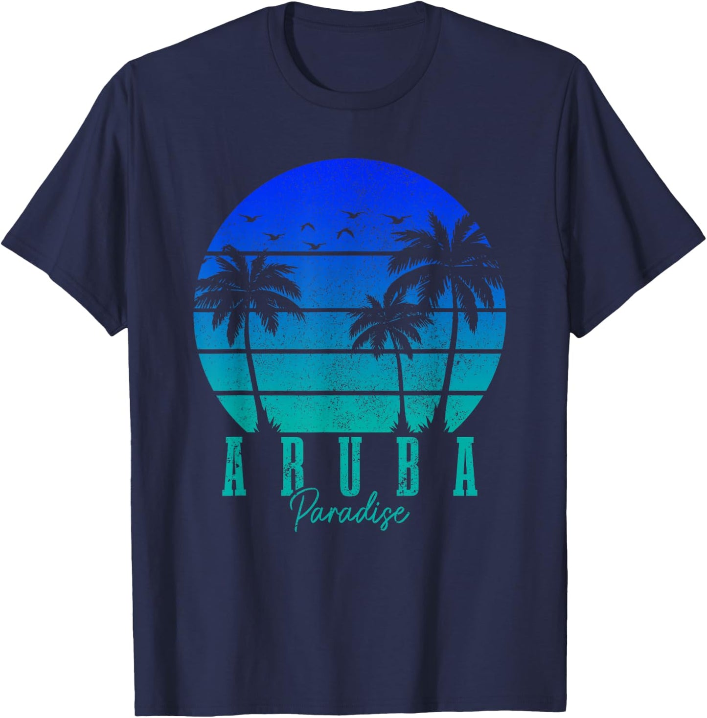 Aruba Vintage Surfer Caribbean T-Shirt - T-Shirt | Navy