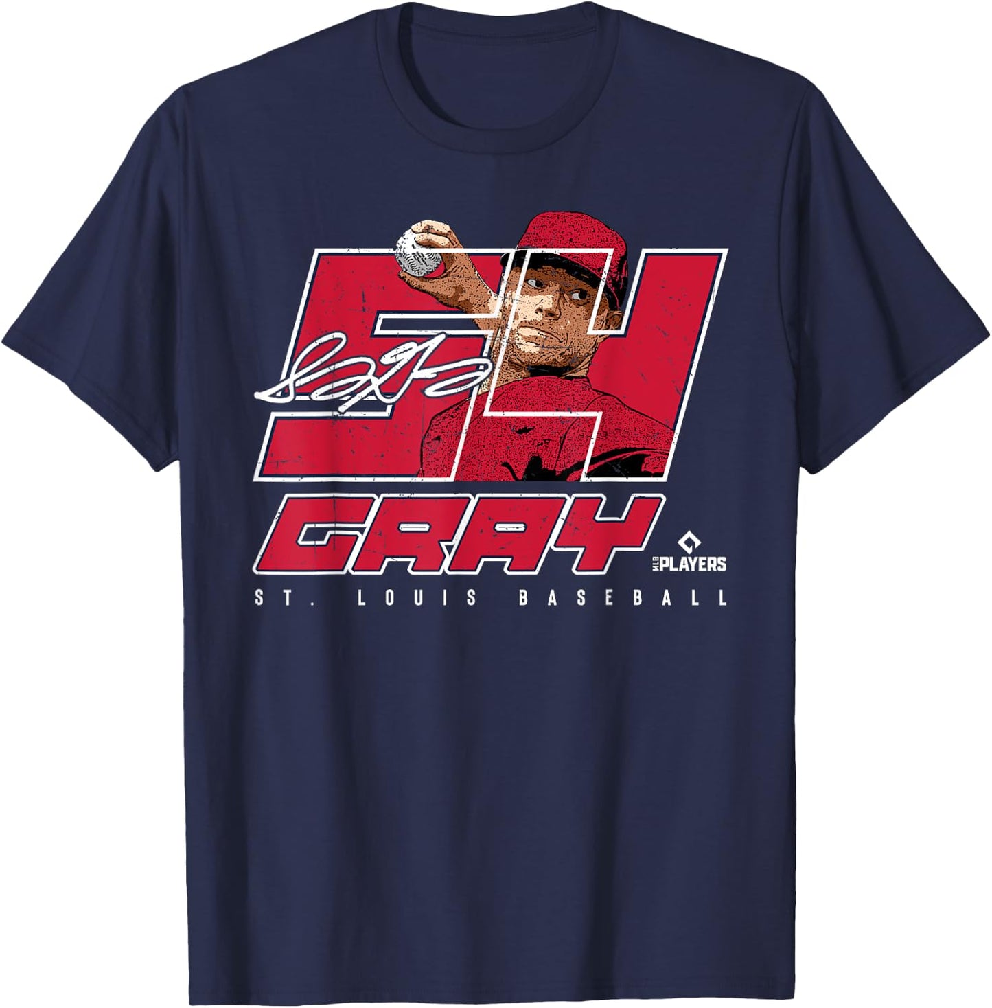 Silhouette Sonny Gray St Louis MLBPA T-Shirt - T-Shirt | Navy