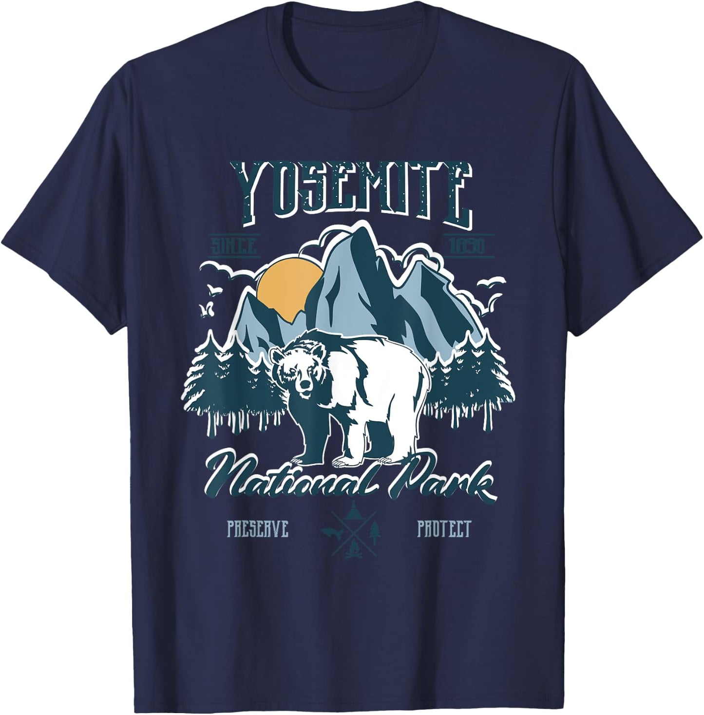 California National Park Yosemite National Park T-Shirt - T-Shirt | Navy