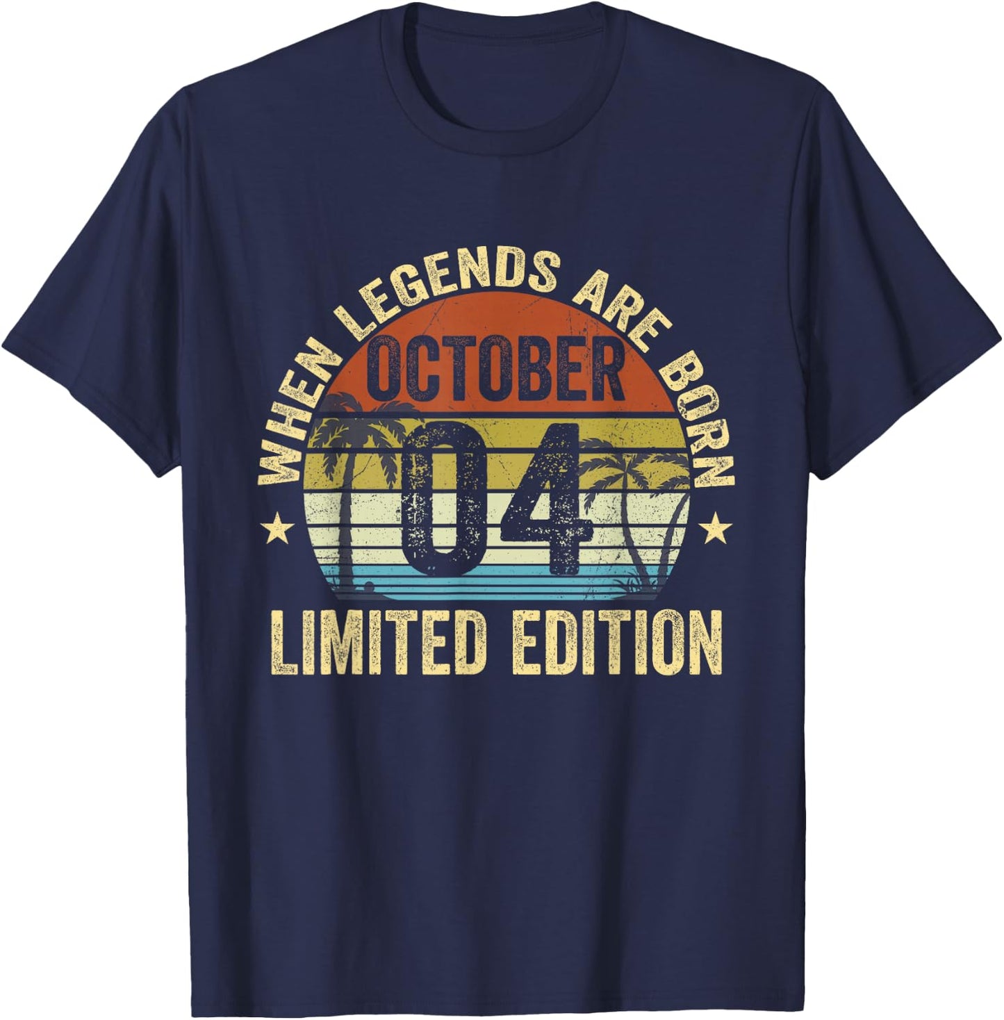 Vintage October 4 Retro Limited Edition October 4 Birthday T-Shirt - T-Shirt | Navy