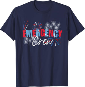 Emergency Department 4th Of July Fireworks ER Nurse ER Tech T-Shirt - T-Shirt | Navy