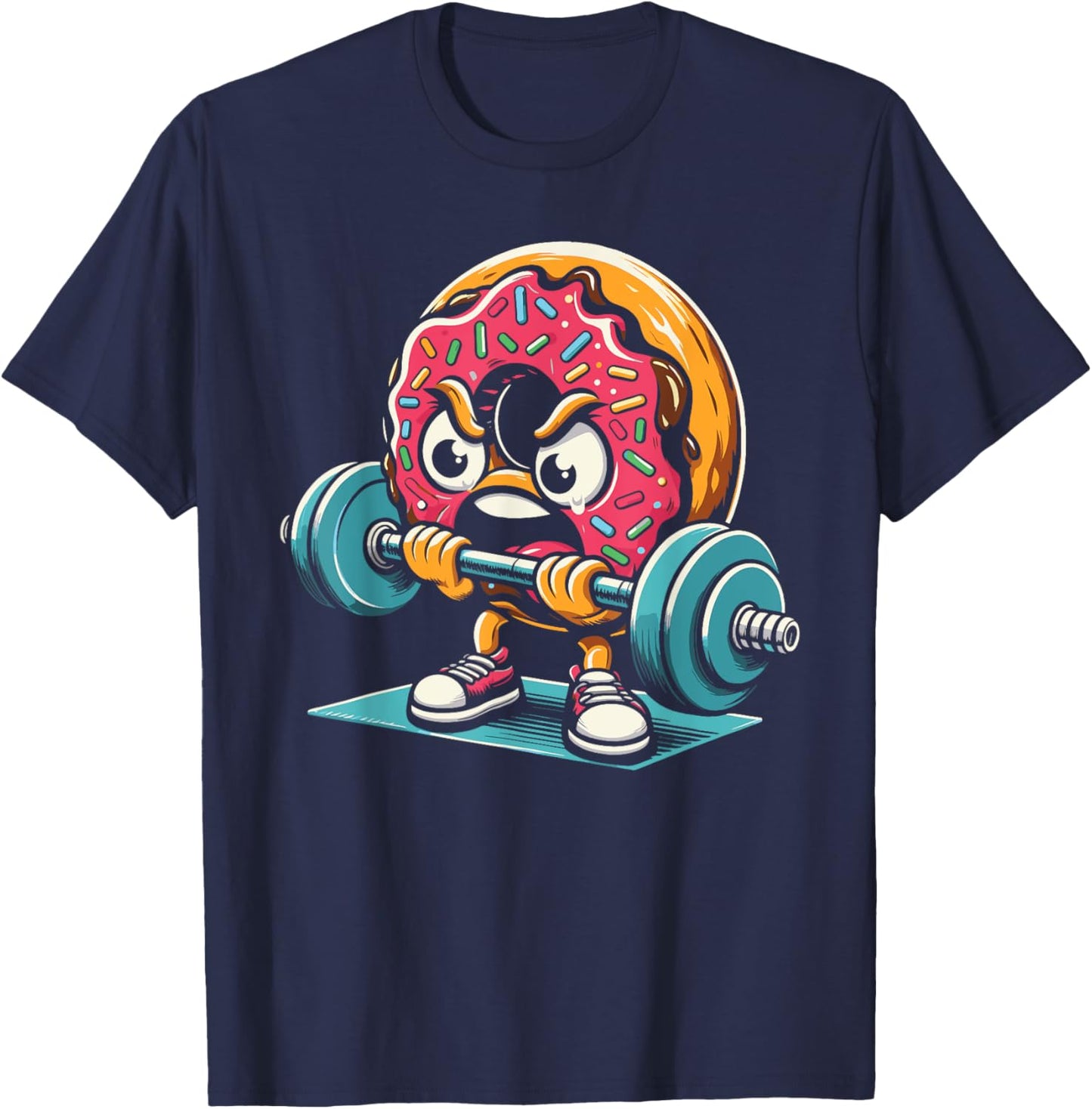 Donut Lifting Weights Funny Gym Workout Weightlifting T-Shirt - T-Shirt | Navy