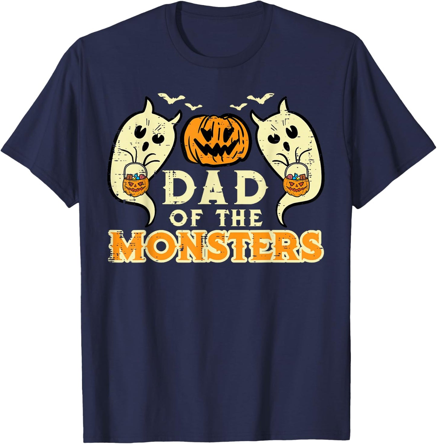 Halloween Dad Of Monsters Funny Family Costume Papa Daddy T-Shirt - T-Shirt | Navy