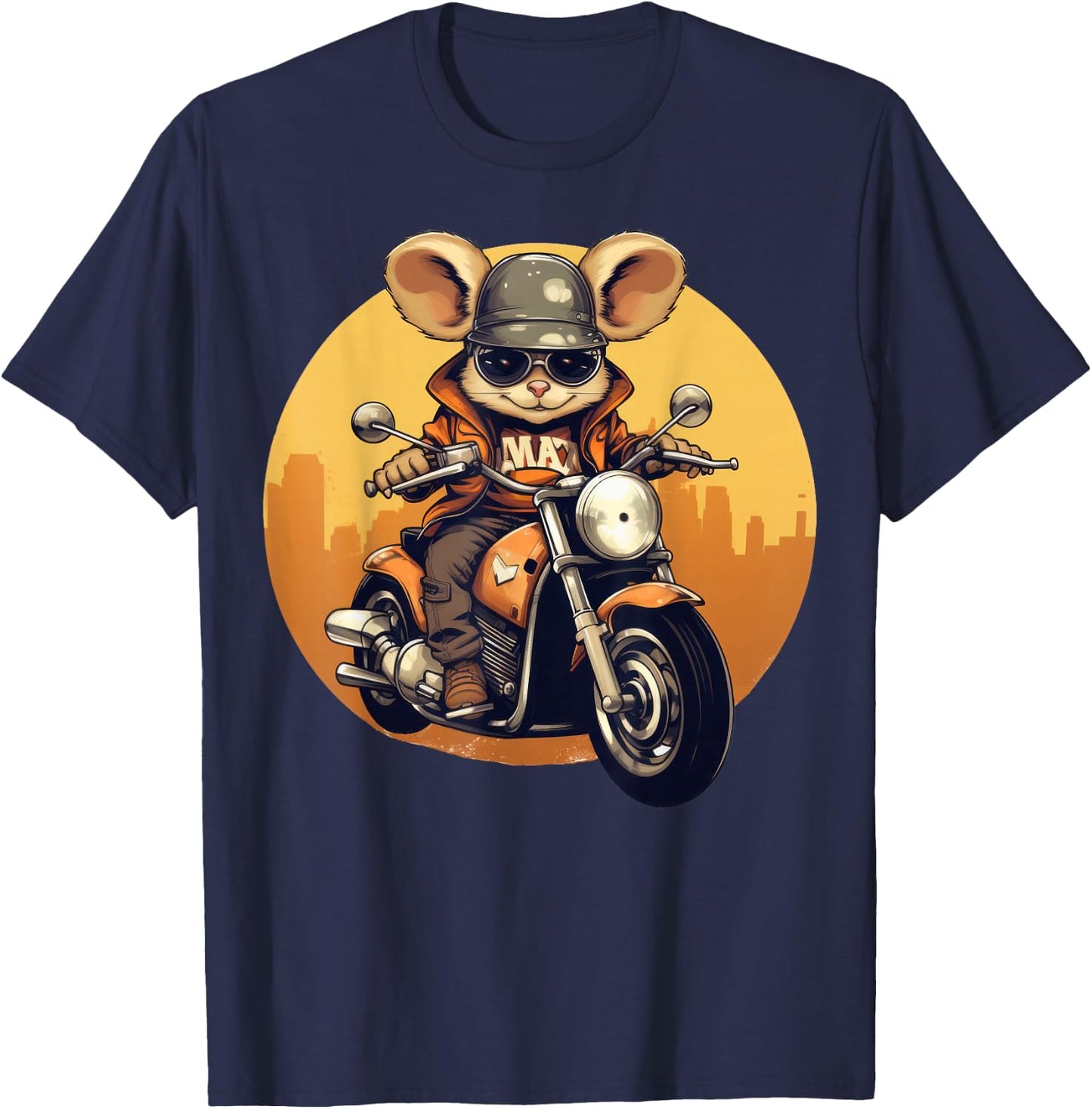 Cool Mouse on the Motorcycle T-Shirt - T-Shirt | Navy