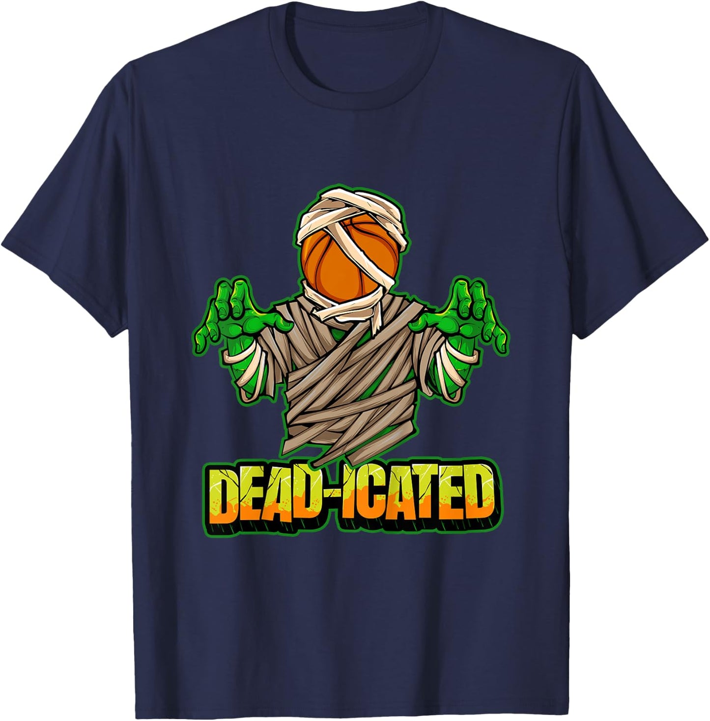 Kids Basketball Zombie Scary Halloween Basketball T-Shirt - T-Shirt | Navy