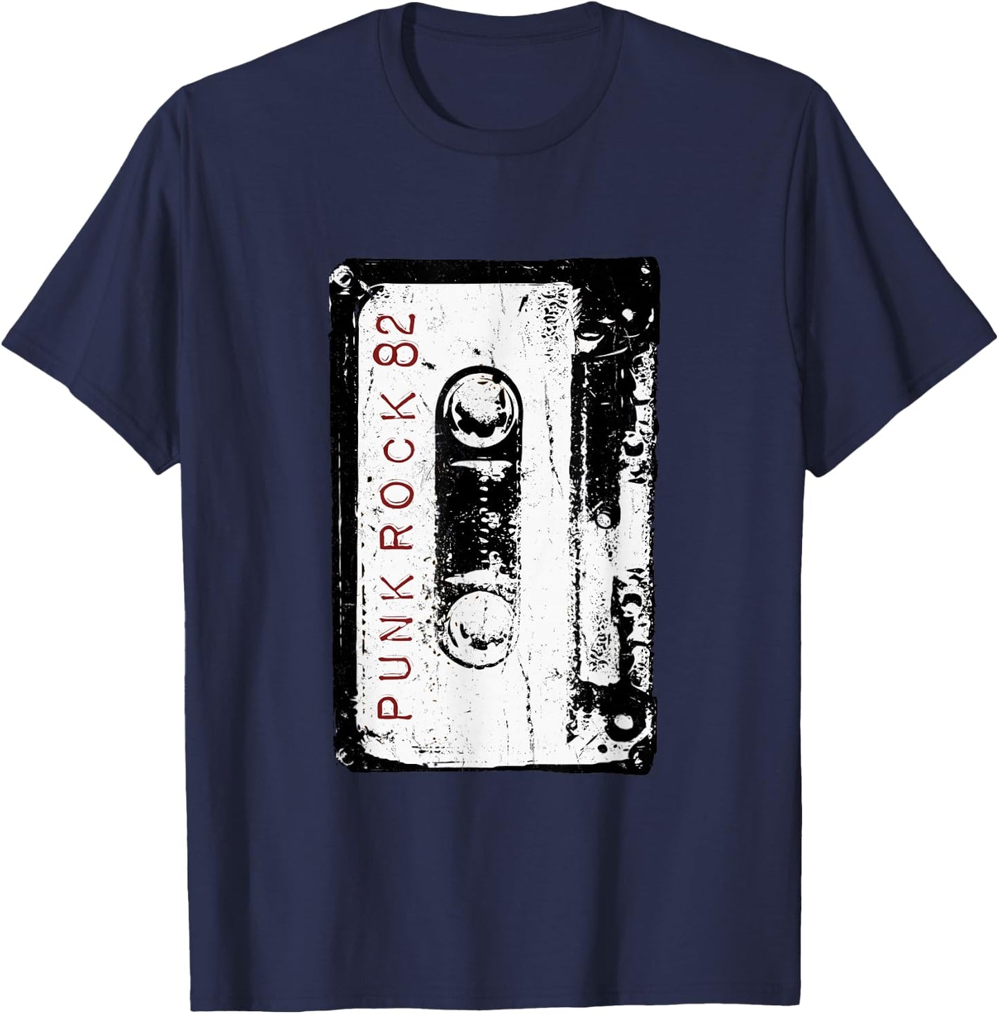 Punk Rock 80's Retro Concert Mixtape Cassette Vintage T-Shirt - T-Shirt | Navy