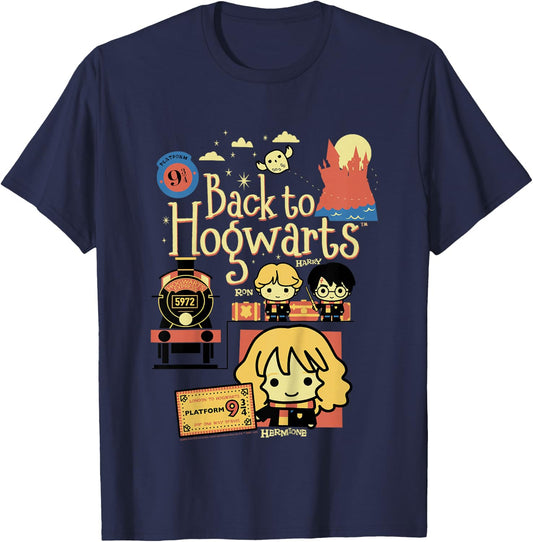 Kids Harry Potter Chibi Back to Hogwarts T-Shirt - T-Shirt | Navy