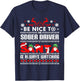 Festive Designated Driver Gift Ugly Christmas Sober Driving T-Shirt - T-Shirt | Navy