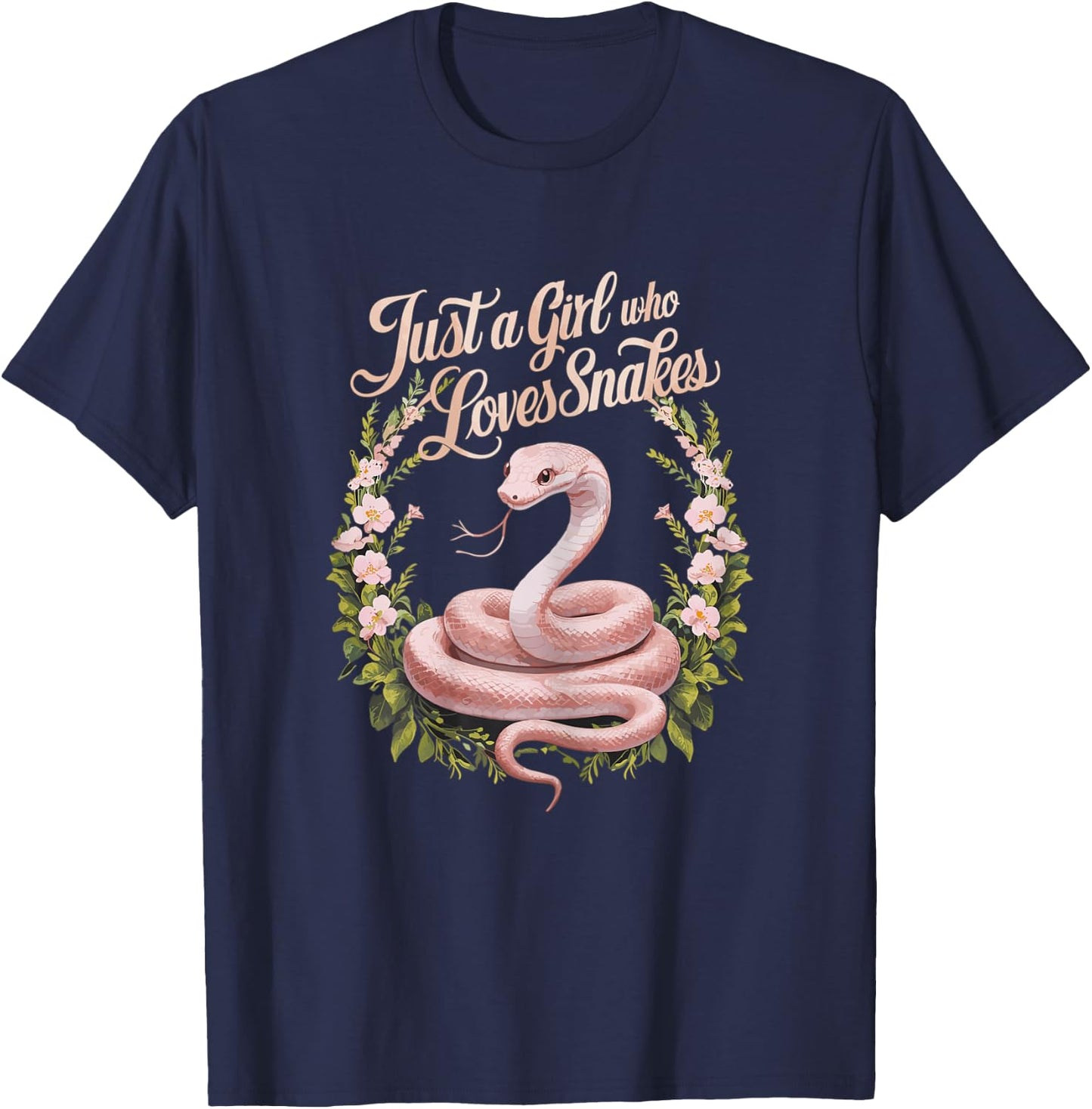 Snakes Cute Just A Girl Who Loves Snakes T-Shirt - T-Shirt | Navy