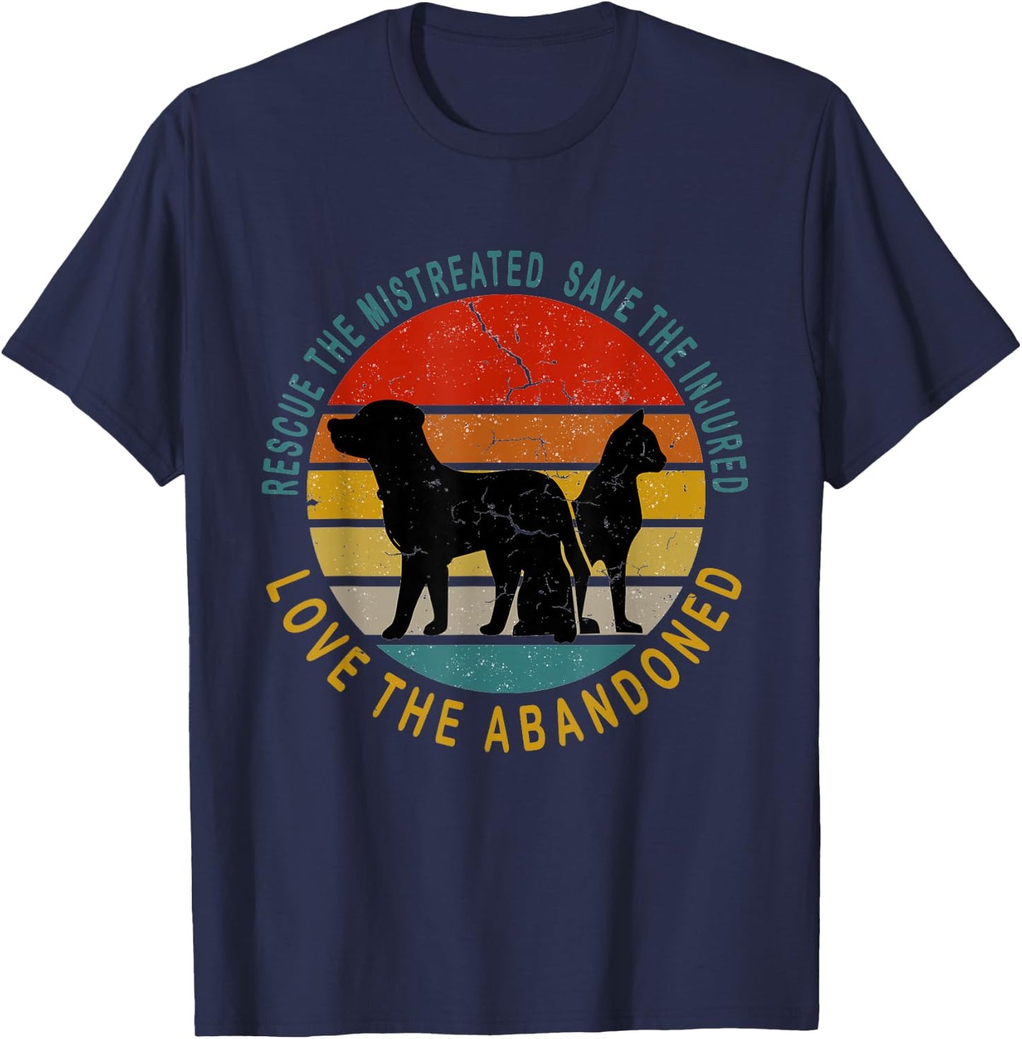 Rescue Save Love - Animal Rescue vintage Design gift T-Shirt - T-Shirt | Navy