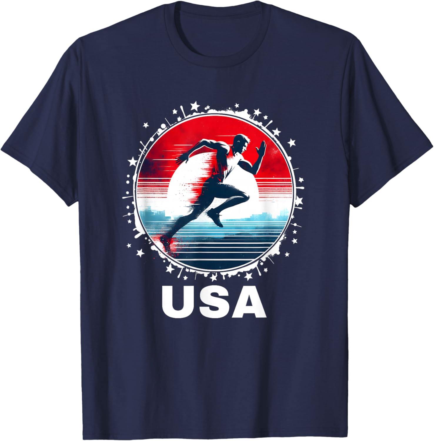 Track and Field USA Go USA Team USA Flag Track Field T-Shirt - T-Shirt | Navy
