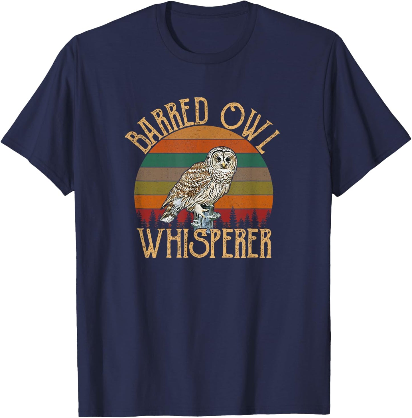 Barred Owl Whisperer, Barred Owl T-Shirt - T-Shirt | Navy
