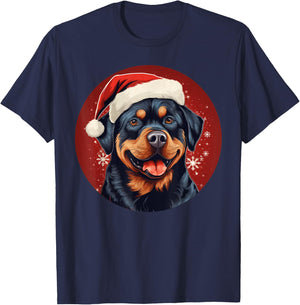 Rottweiler Mom Dad Xmas Gift Rottie Dog Lovers Christmas Women Kids T-Shirt - T-Shirt | Navy