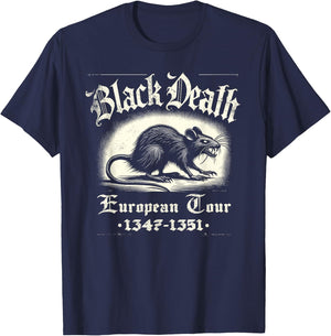 Black Death European Tour Plague Rat Medieval History T-Shirt - T-Shirt | Navy