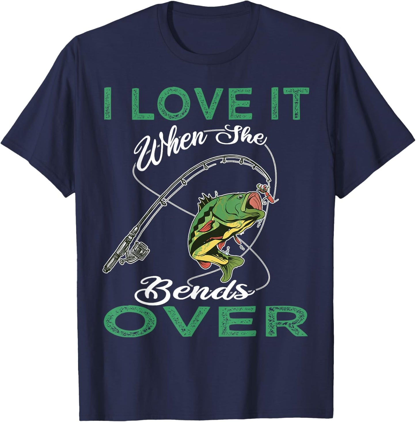 Funny saying fisherman fishing Fish fishing rod T-Shirt - T-Shirt | Navy