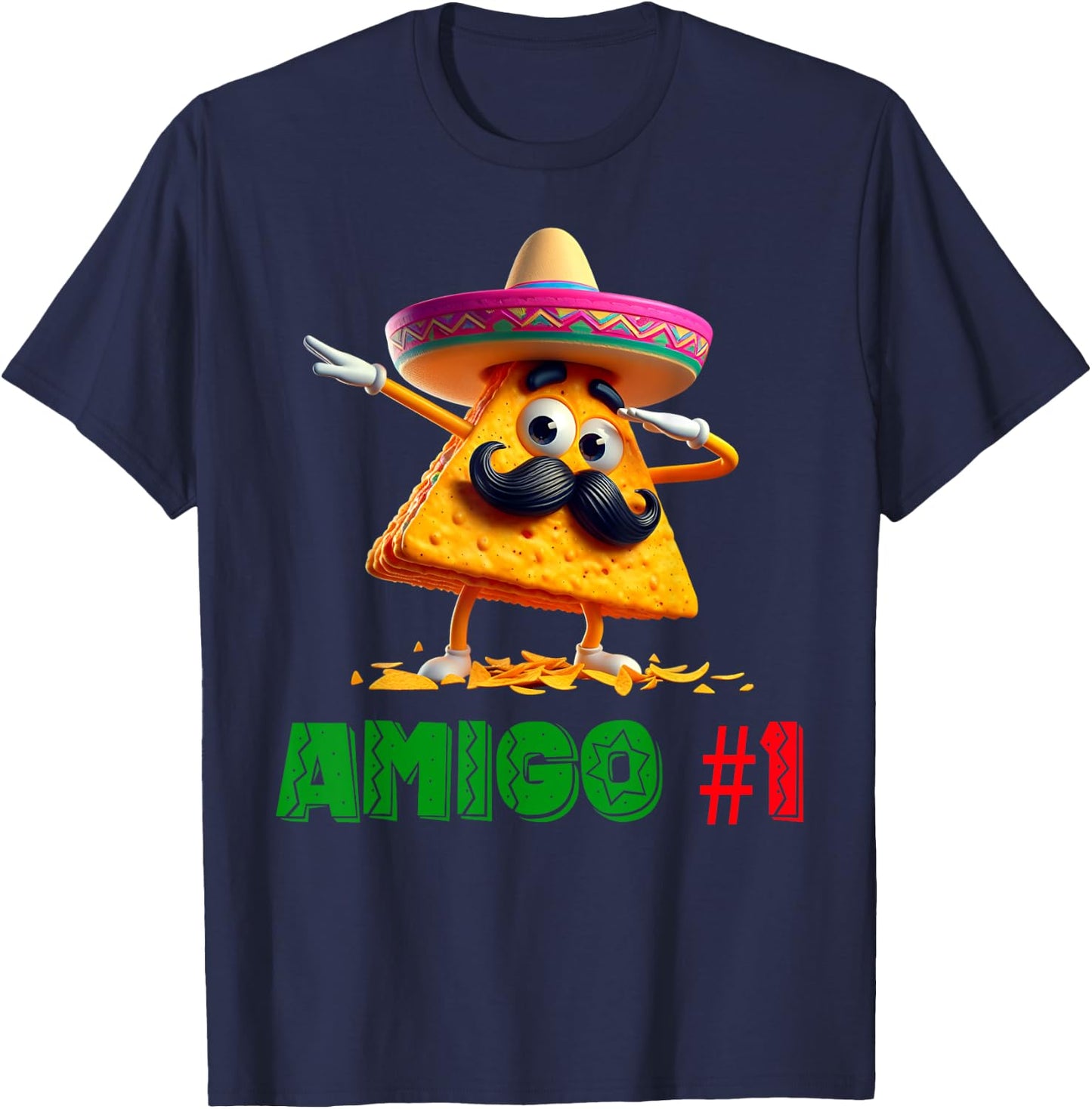 The 3 Three Amigos Cinco De Mayo Amigo #1 Group Matching T-Shirt - T-Shirt | Navy