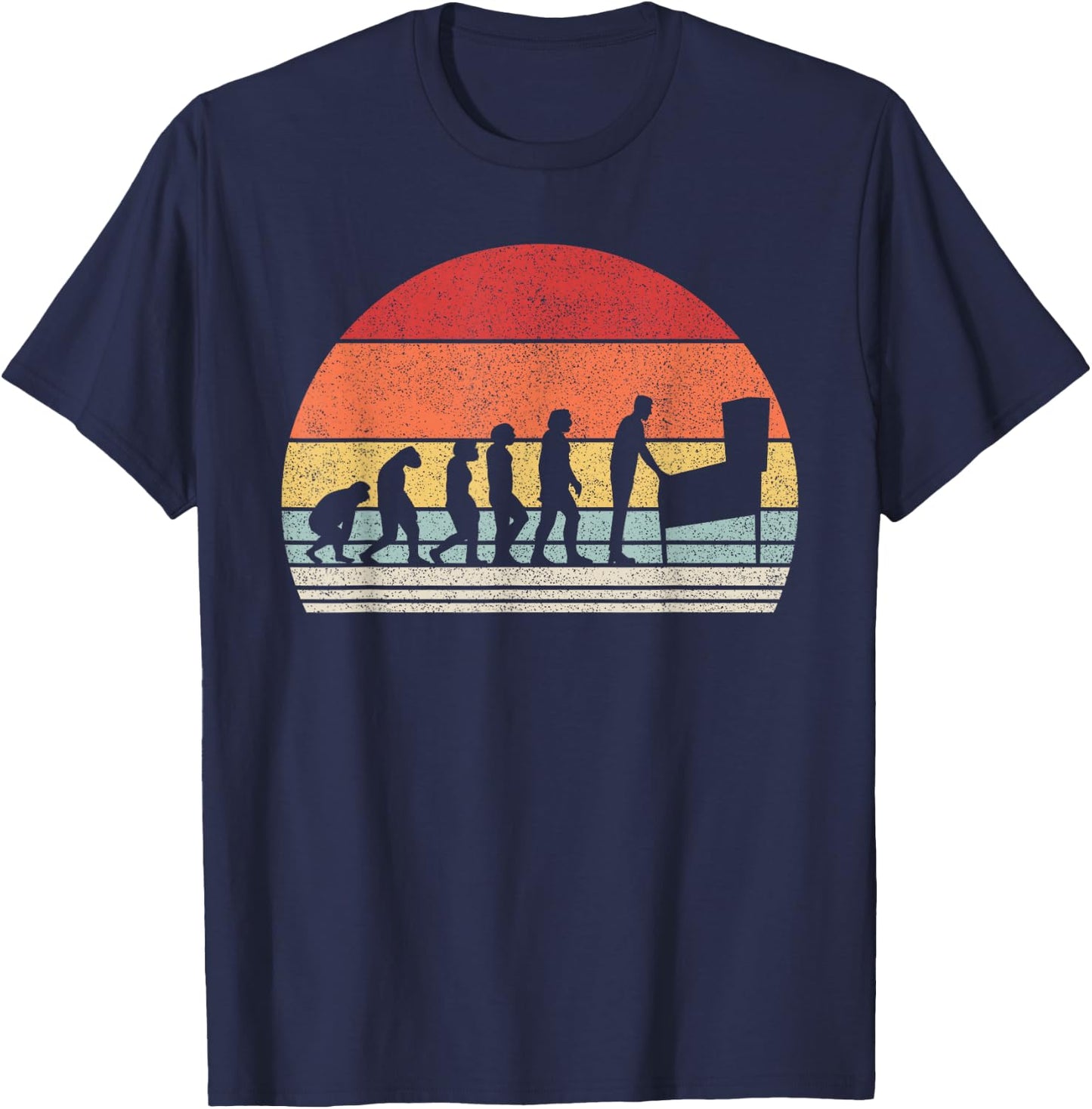 Vintage Retro Pinball Evolution T-Shirt - T-Shirt | Navy