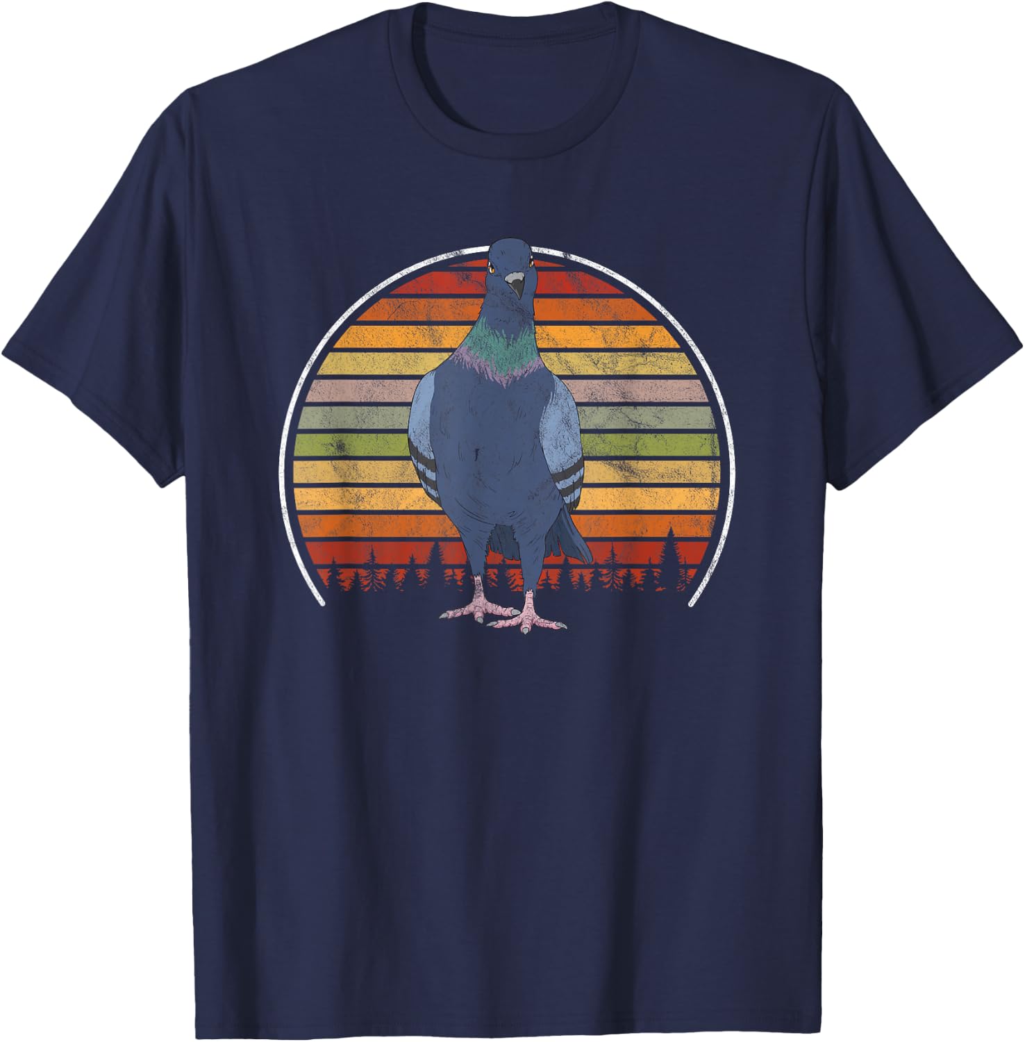 Vintage Pigeons Retro Pigeon T-Shirt - T-Shirt | Navy
