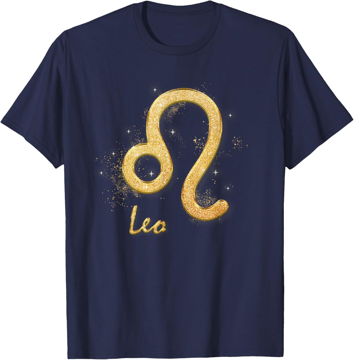 Leo Golden Sign Zodiac July August Birthday T-Shirt - T-Shirt | Navy