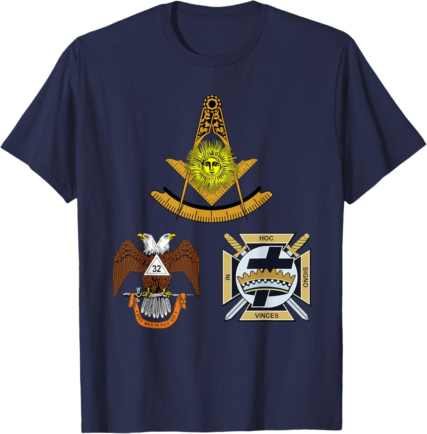 Past Master Mason 32nd Knights Templar Scottish York Rite WD T-Shirt - T-Shirt | Navy