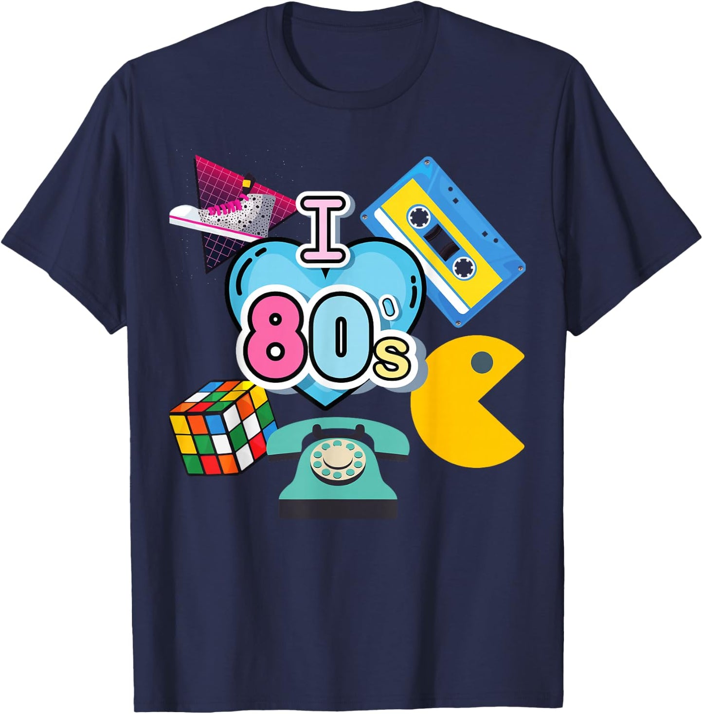 Nostalgic I Love The 80's Trip Down Memory Lane 80’s T-Shirt - T-Shirt | Navy