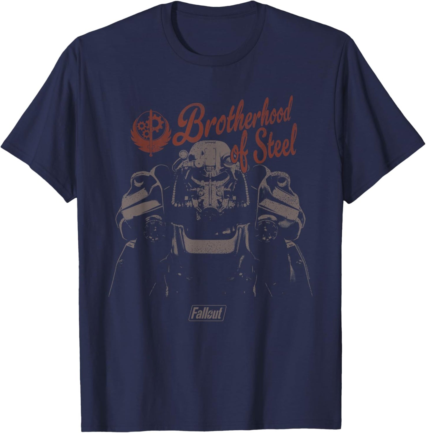 Fallout Video Game Brotherhood of Steel Character T-Shirt - T-Shirt | Navy