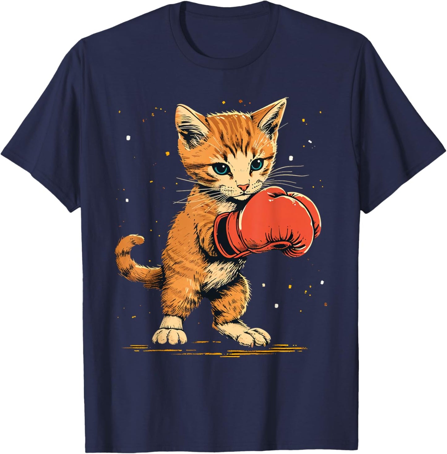 Boxer Cat on Boxing Men Women Kids T-Shirt - T-Shirt | Navy