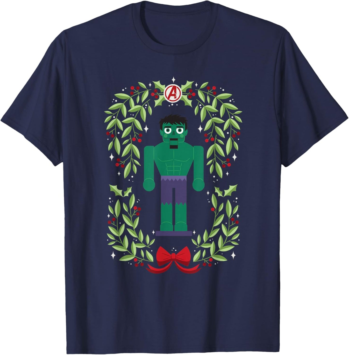 Marvel Holiday Christmas Avengers Holly Hulk Nutcracker T-Shirt - T-Shirt | Navy