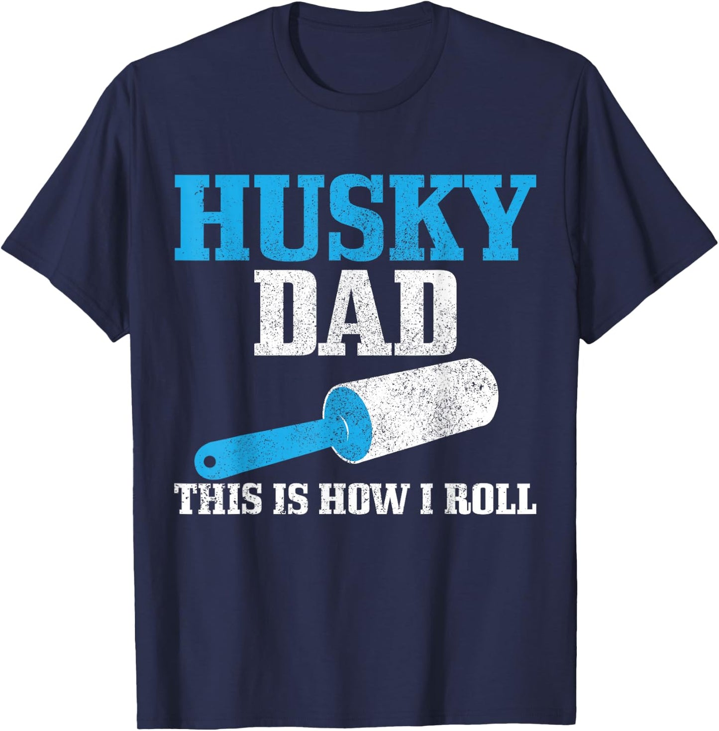 Husky Dad Dog Hair Funny Siberian Husky T-Shirt - T-Shirt | Navy