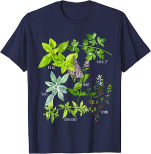 Herbs Plants T-Shirt - T-Shirt | Navy