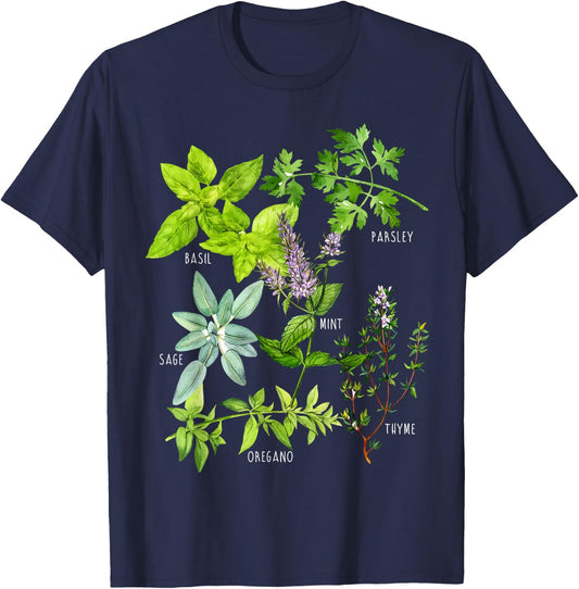 Herbs Plants T-Shirt - T-Shirt | Navy