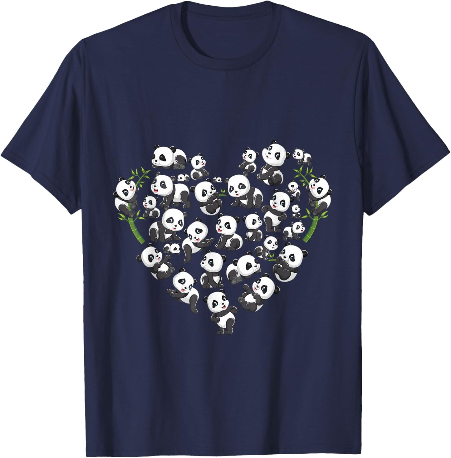 Panda Bear Lover Heart Cute Panda Gifts for Girl Kids Women T-Shirt - T-Shirt | Navy