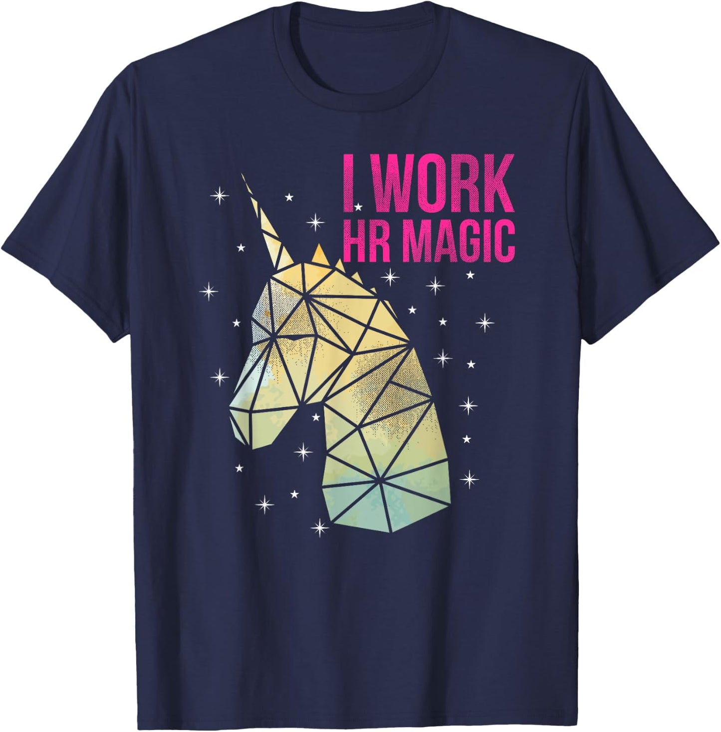 HR Work Magic Unicorn Human Resources Fun Art T-Shirt - T-Shirt | Navy