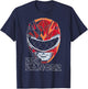 Power Rangers Red Ranger Geometric Helmet Big Face T-Shirt - T-Shirt | Navy