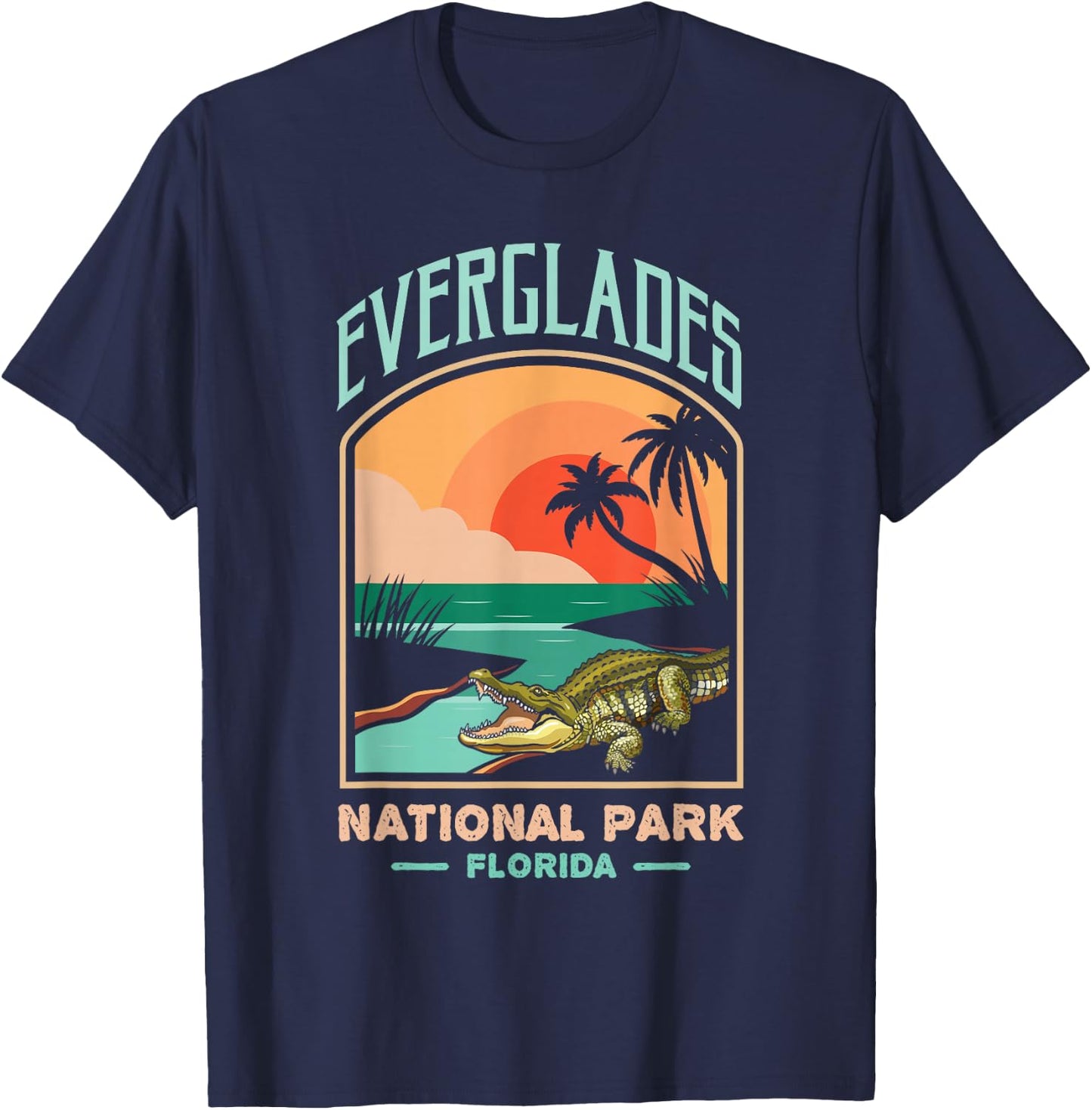Everglades National Park US Crocodile Florida Alligators T-Shirt - T-Shirt | Navy