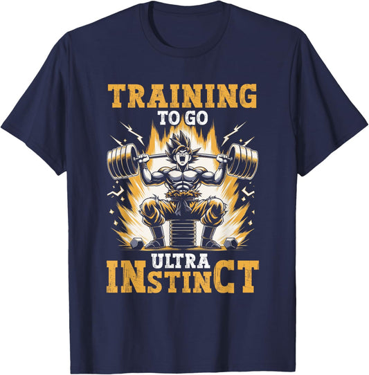 Training To Go Ultra Instinct Gym Weightlifting Bodybuilder T-Shirt - T-Shirt | Navy