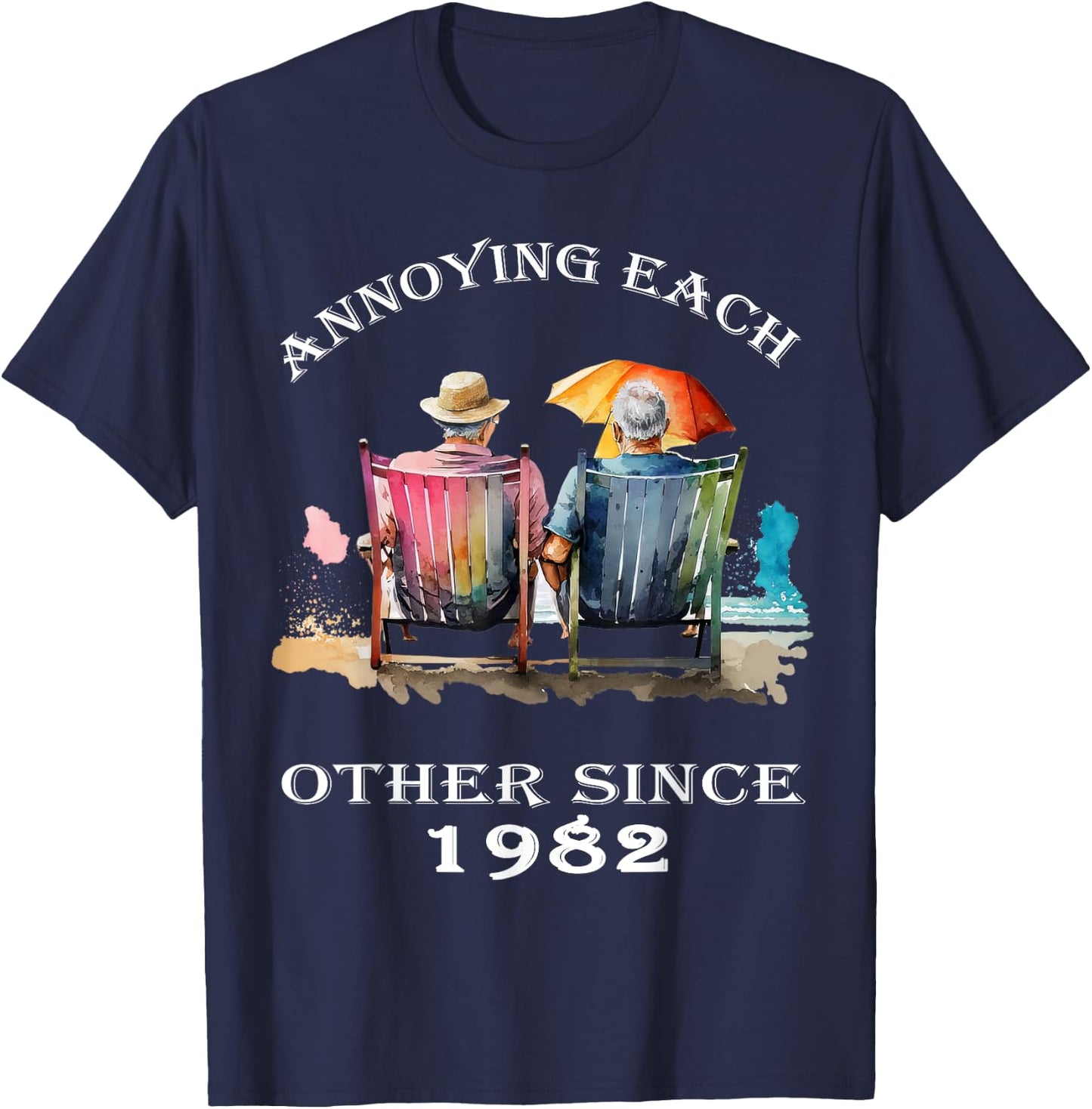 Annoying Each Other Since 1982 Funny Pun T-Shirt - T-Shirt | Navy