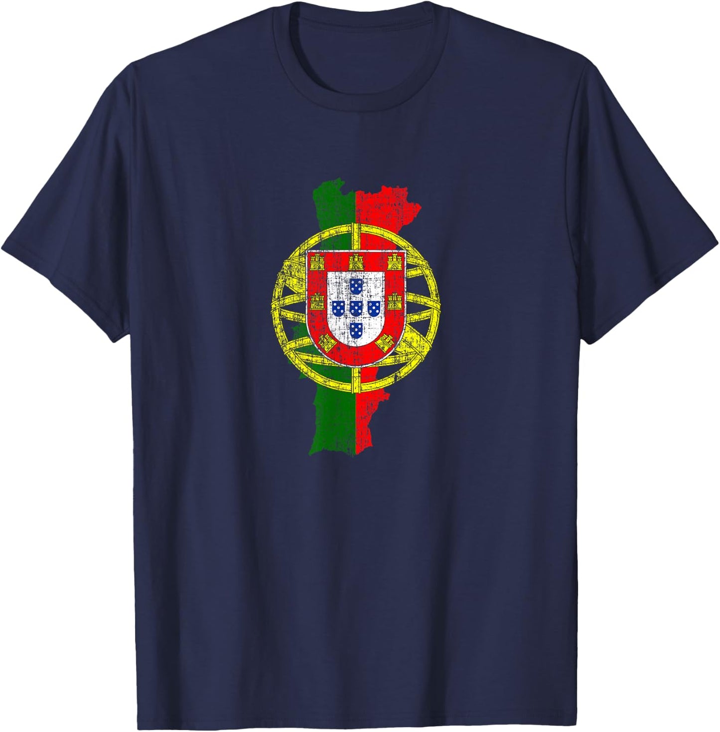 Portuguese Map and Flag Keepsake - Portugal T-Shirt - T-Shirt | Navy